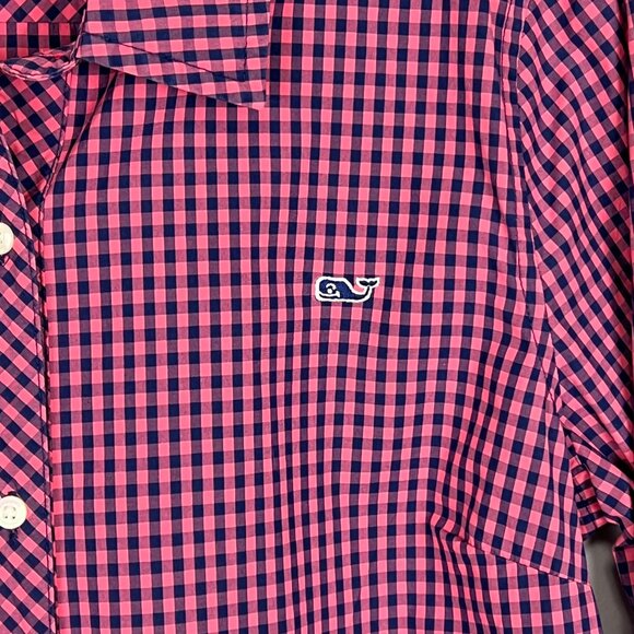 Vineyard Vines Alicetown Gingham Chilmark Classic Button Down Shirt Pink size 4 - Picture 3 of 10